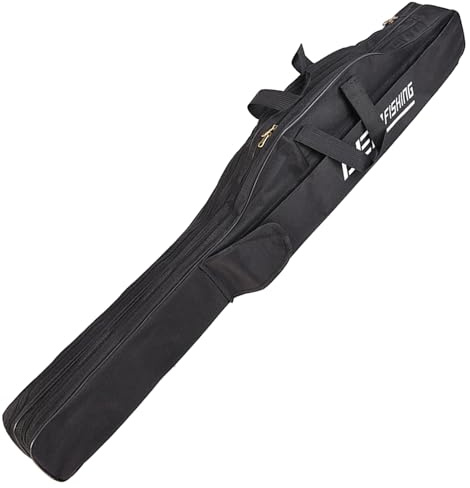 BORDEAG Sac de Pêche 3 Couches 150 CM Portable - Housse pour Cannes avec Matériel de Tackle