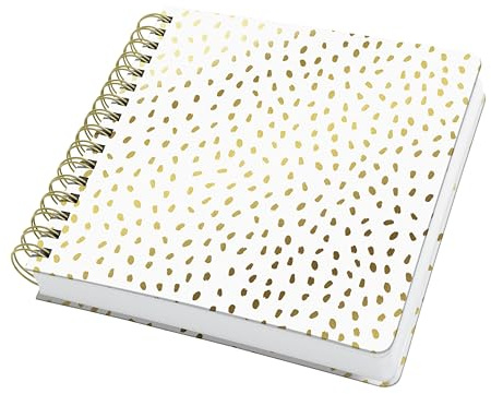 SIGEL JQ100 Spiral-Notizbuch Jolie, Golden Rain, ca. A5 quadratisch, blanko: , 120 g/m², 240 S., FSC-zertifiziert, vegan