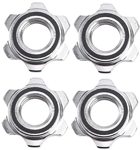 GOOHOCHY 4pcs Anti-slip Hex Barbell Collars Dumbbell Security Nuts 2.5cm Universal Lock Buckle for Weightlifting and Fitness Equipment