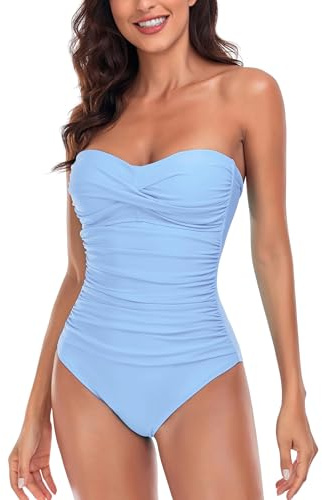 Ocean Blues Costume da bagno intero a fascia da donna con coppe modellate