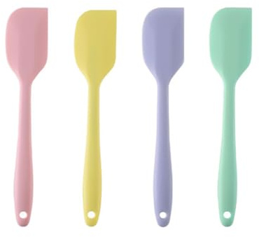 4 Pieces Silicone Spatulas – Individually Packaged, Heat Resistant Rubber Spatulas, Food Grade Baking Spatula, One Piece Seamless Design, Non-Stick Kitchen Utensils for Baking, Mixing, Dishwasher Safe