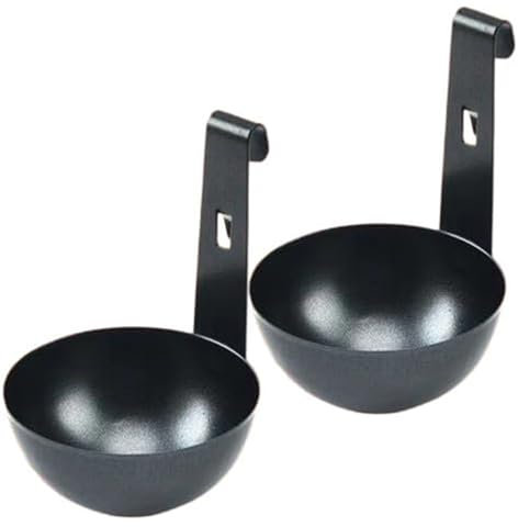 Uqezagpa 2 pratici contenitori per uova in camicia in acciaio inox, per uova in camicia, design facile da appendere