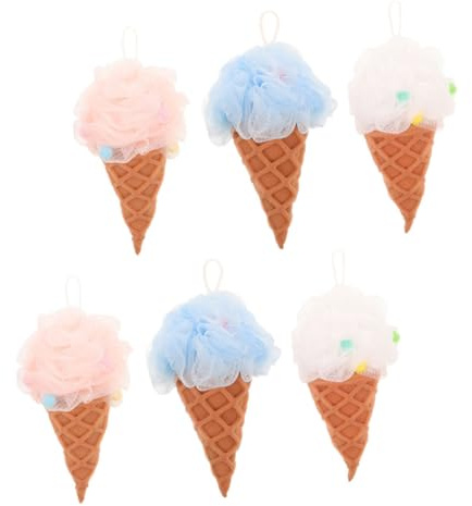 OUNONA 6stücke Badeschwämme Eiscreme-körperschwamm mit Luffa Peeling-körperschwamm Reiseschwamm Dusch-körperpeeling Wiederverwendbarer Luffaschwamm Rückenschwamm Duschzubehör für Damen Ba