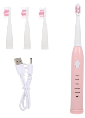 Elektrische Kinderzahnbürste USB Aufladbar Automatische Reinigung Rosa | Wasserfest, Weiche Borsten für Kinderzähne und Zahnfleisch, 1 Satz aus ABS Kunststoff