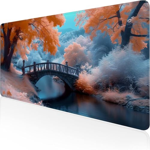 Alfombrilla Ratón XXL 1600x800x3mm, Blanco Alfombrilla Escritorio, Puente Mouse Pad Gaming con Impermeable e Antideslizante Almohadilla Teclado, Protector Escritorio Ideal para Oficina Regalos D1-156