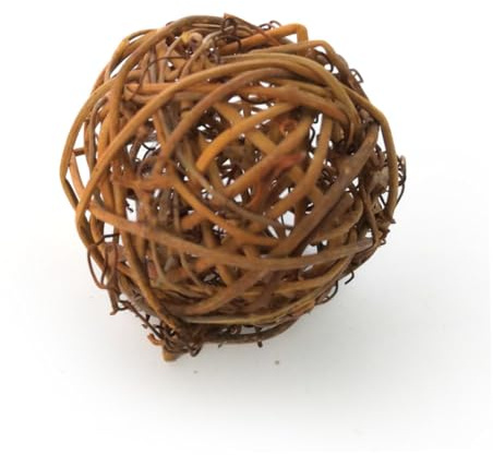 TOYANDONA Juguetes para Loros y Pájaros, Bolas De Ratán para Masticar, Material Natural De Paja, Paquete De 4 Unidades, Estimulación Mental y Física, para Periquitos y Pequeños Animales