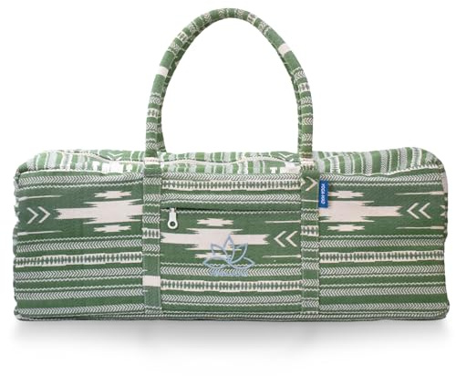 Yoga-Mad Horizon Yoga Kit Bag | Spacious Cotton Yoga Mat Bag with Pockets & Full Zip | Fits Mat, Blocks, Blanket & Accessories | Durable, Showerproof Lining | 3 Colour Options | 65 x 23 x 26cm