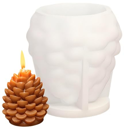 Moule À Bougie 3D En Silicone En Forme De Pomme Pin - Réutilisables, Faits À La Main | Moules En Silicone De Noël Pour La Fabrication De Bougies Pour Plâtre Époxy Savon Argile Fondant