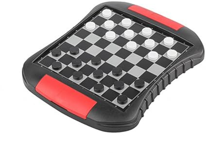 Schachbrett Magnetisches Dame-Set, zusammenklappbares Reisebrettspiel mit Aufbewahrung for Kinder und Erwachsene, perfekt for Autofahrten und Familiencamping brettspiele(20 * 16.7 * 2.2cm)