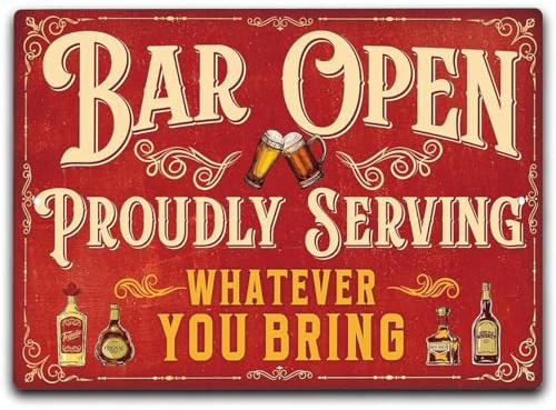 Bar Accessories For Home Pub Beer For Men Women Outdoor And Indoor Front Door Garden Wall Art cave Funny Door Personalised Decorations Friend Coworkers Fathers Day Christmas 20x30 Cm