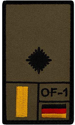 Café Viereck ® Leutnant Bundeswehr Rank Patch mit Dienstgrad - Gestickt mit Klett – 9,8 cm x 5,6 cm