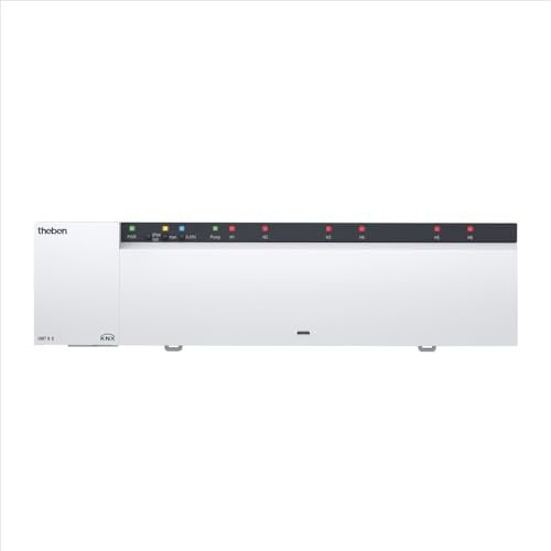 Theben 4900373 HMT 6 S KNX Heizungsaktor 6-fach 24V/0-10V | DIN-Schiene/Heizkreisverteiler, thermische Stellantriebe, schaltend 24 V DC / 0-10 V DC stetig, Netzteil integriert