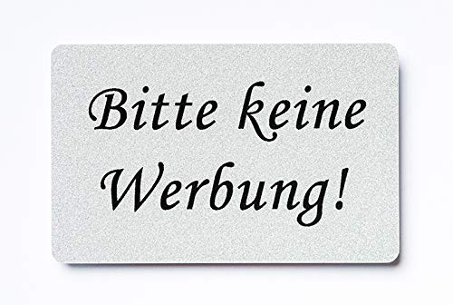 2x Bitte keine Werbung magnetisch und selbstklebend Aufkleber Tür Schild Türschild Briefkasten Briefkastenschild Haus Praxis Büro Geschäft silber (6)