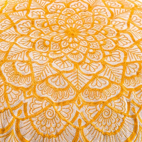 Mandala Life ART Böhmischer runder Kissenbezug - 60 cm - Akzentartikel für Ihr Wohnzimmer, Schlafzimmer, Sitzbereich - Bodenkissenbezug