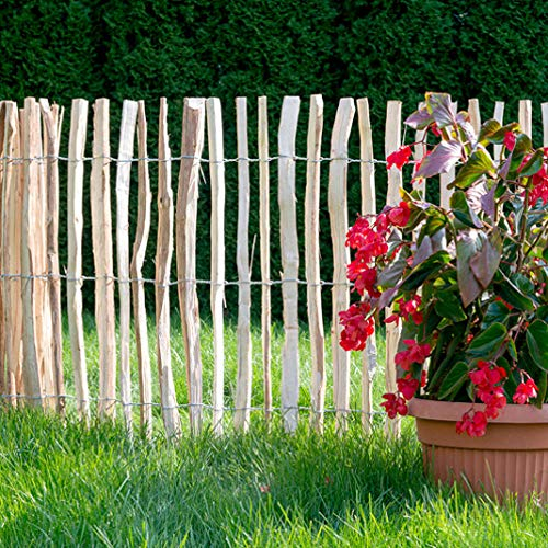 Staketenzaun Haselnussholz imprägniert – Rollzaun Gartenzaun Natur Holzzaun 100×500 cm wetterfest, flexible Zaunlatte 3–4 cm Abstand, dekorativer Naturzaun für Garten & Terrasse | rg-vertrieb