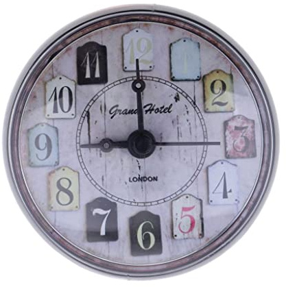 LOVIVER Wanduhr Badezimmer Saugnapf Uhr Spiegeluhr Kühlschrank Uhr Miniuhr, Grau