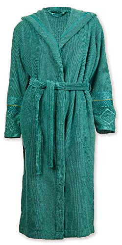 PIP Studio Jacquard frottébadrock för kvinnor, mjuk cellig grön med huva, Grön, S