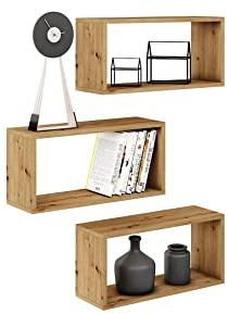 MATKAM Adam Wandregal in moderner Optik | 3 Regalwürfel, Maße je B/H/T 31 x 65 x 21 cm | Holzstärke 18 mm | In verschiedenen Ausführungen erhältlich | Max. Belastung 20 kg (Artisan Eiche)