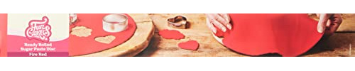 FunCakes Disco Pasta di Zucchero Stesa Fire Red: delizioso sapore di vaniglia, già arrotolato, Halal, Kosher e Senza Glutine. Tondo 36 cm e spessore 3 mm. 430 gr.