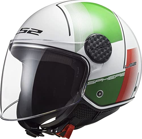 LS2, Jet-Motorradhelm SPHERE LUX FIRM Gloss White Green Red, XXL