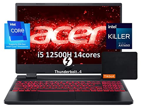 Acer 2022 NEW Nitro 5-15.6 144 Hz IPS - Intel Core i5 12th 12500H - NVIDIA GeForce RTX 3050 - Thunderbolt 4 - Killer Wi-Fi 6 - Windows 11- Gaming Laptop w/Mouse pad (8GB RAM | 512GB PCIe SSD)