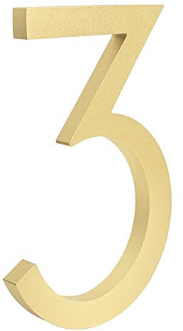 NuméRo De Rue Grand numéro de Maison Flottante Signe doré 15cm Moderne bâtiment signalétique extérieure numéros CASA numéros de Porte (Color : 3, Size : 15cm)