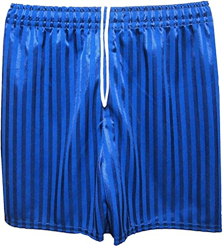 RASH ACCESSORIES Boys Girls Kids Unisex Summer Striped PE Shorts with Drawstring Used Indoor Outdoor Sports Gym Cycling Football 11-12 Years (Royal Blue)
