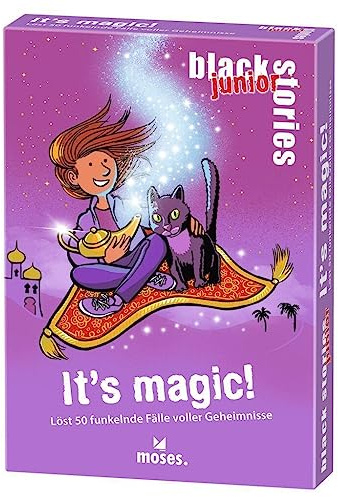 Moses. Black Stories junior It’s Magic - 50 Funkelnde Rätsel mit Fällen voller Geheimnisse und Magie, Rätsel Kartenspiel mit Spielvariante und Punktechips, Rätselspiel für Kinder ab 8 Jahren