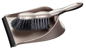Kehrgarnitur-Set Besen und Schaufel Metallic Look stressfreie, effektive & gründliche Reinigung (Silber)