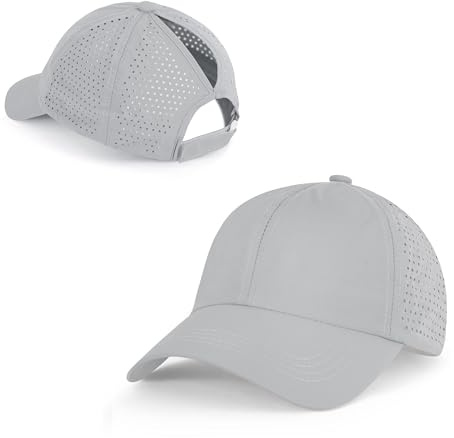 JIAHG Pferdeschwanz Baseballkappe Damen Einstellbar Luftdurchlässig Leicht Sonnenschutz Sommermütze Unisex Baseball Cap Sport Mütze für Tennis Golf Wandern Alltag