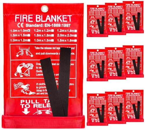 YUQILIN 10 Stück Feuerlöschdecke Fiberglas Feuerwehr Rettungsdecke