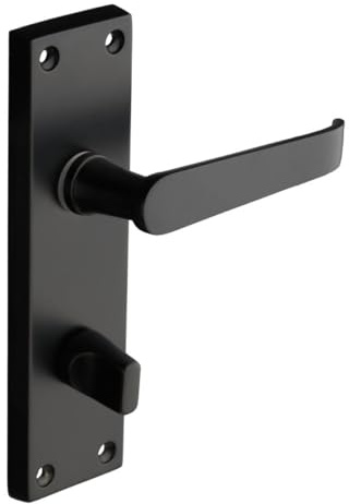 Designer Levers Victorian Straight Lever Door Handles, Matt Black, 1 Pair | For interior doors; fixings included; for latch doors; bathroom door handle; zinc construction.