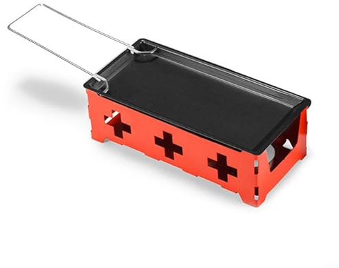 Zoegneer Red Metal Oven Cheese Melter Raclette Grill Cheese Grill Non-stick Baking Pan Butter Cheese Grill Plate 18.5 * 6 * 9cm