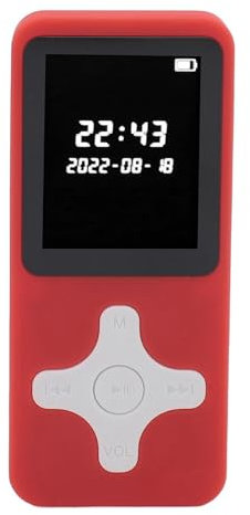 Reproductor MP3 con Bluetooth 5.0, Reproductor de Música Portátil con Altavoz HD Incorporado, Admite Radio FM, Grabación de Sonido, Despertador, Libros (Rojo)
