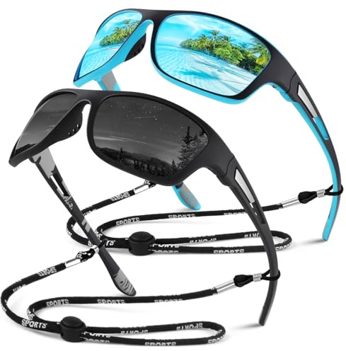 Sunier solglasögon män polariserade sport cykelglasögon damer speglade, okrossbara solglasögon fiske körning med 100 % UV400 skydd Cat 3 CE