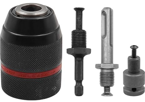 Tiardey Schnellspannbohrfutter-Set, 1/2 Zoll x 20UNF Bohrfutter-Adapter, Bohrfutter-Sechskantschaft mit SDS-Adapter-Zubehör, schlüsselloses Schnellspannbohrfutter für Schlagschrauber