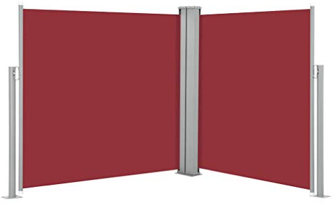 ShCuShan Ausziehbare Seitenmarkise Rot 100 x 600 cm Balkon Sichtschutz Sonnenschutz Terrasse Sichtschutz FüR Den Garten Senkrechtmarkise AußEn