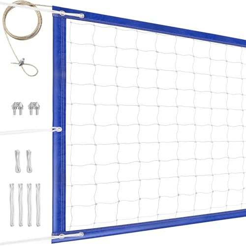 YUXUXU Red de voleibol profesional para exteriores, resistente, mejorada para todo tipo de clima, cable de acero inoxidable extendido, bordes extragruesos, para deportes en interiores y exteriores,