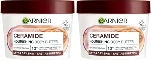 Garnier Body Superfood, Repairing Body Butter, With Cocoa & Ceramide, Body Butter for Very Dry Skin, Vegan Formula, Approved by Cruelty Free International, 380ml (Pack of 2)