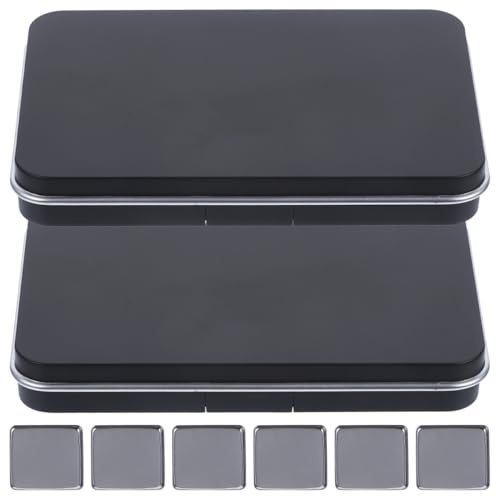 Healeved Palette di ombretti magnetici, 2 custodie fai da te per ombretti, piccola scatola con specchio e 12 vaschette interne, per riporre ombretti, rossetti, fard, evidenziatori, palette di trucco