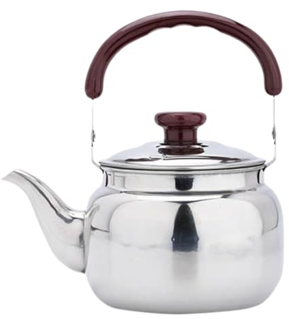 OUYUE Wasserkessel Pfeifkessel Edelstahl Teekessel Pfeifen Kochende Teekanne Kaffee Teekessel Heizung Wasserbehälter Wasser Flötenkessel Teekessel(1L)