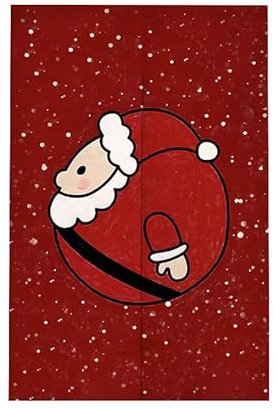 Türvorhang Cartoon Weihnachten Küchenvorhänge Polyester Raumteiler Vorhang Kurz Scheibengardinen mit Teleskopstange Vorhänge Kurz Türvorhang Insektenschutz Fliegenvorhang Terrassentür 90x200cm