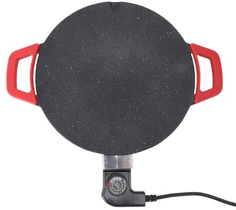Sartén para Parrilla Eléctrica, Revestimiento Antiadherente, Control de Temperatura, Placa de 30 Cm de Diámetro, Sartén para Parrilla Multifuncional con Revestimiento de (Enchufe