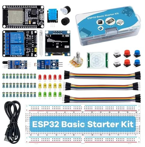 TECNOULAB 1 pz Kit di base per principianti ESP32 Kit di apprendimento per scheda di sviluppo WiFi Bluetooth ESP-32S