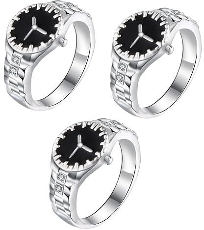 SOIMISS 3stücke Kreativer Uhrenform Aus Silber Für Modischer Finger Schmuck Für Hochzeiten Geburtstagsfeiern Und Versprechen