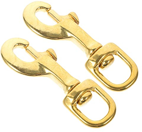 TOKIDNY 2pcs Pure Brass Swivel Snap Hooks Metal Lanyard Clips Replacement Lobster Clasps for Key Holders DIY Jewelry Making