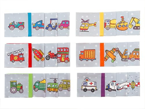 Lalikul stoffe Transport. Baumwolle Patchwork stoffepaket zum nähen. 42 verschiedene Motive. Ideal für Steppdecken, Decken und Spionage-Spiele für Kinder. Kleine Quadrate 12,7x12,7 zm.
