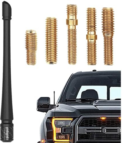Antena de coche O53, recepción FM/AM/DAB | Antena de varilla de 19,7 cm con adaptador de rosca | Compatibilidad perfecta para radios de coche y montaje en techo