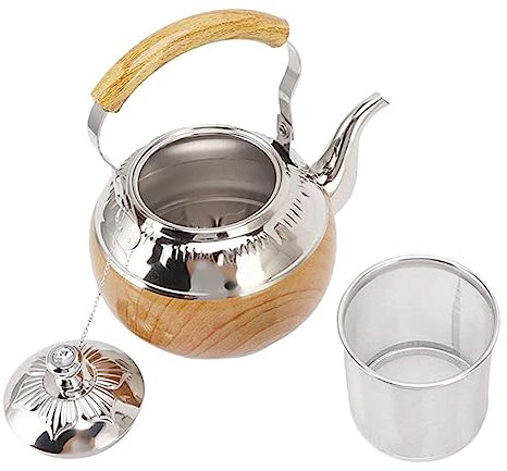 Ciieeo Edelstahl Teekanne Mit Griff Und Siebeinsatz Für Tee Und Kaffee Ausreichendes Fassungsvermögen Für Familiengebrauch Und Einfache Reinigung