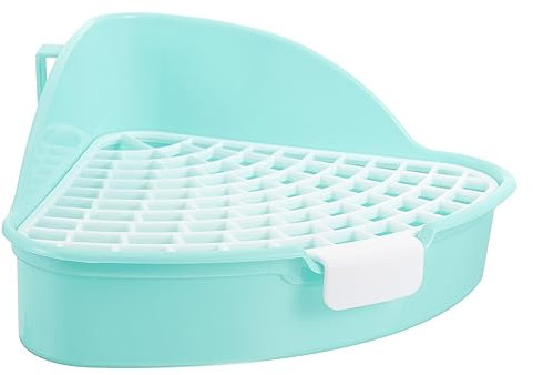 EXAOMBLE Eckige Katzentoilette Für Kleine Tiere Triangular Litter Box Für Kaninchen Und Chinchillas Geruchlos Aus Leicht Zu Reinigen Platzsparend